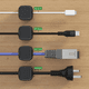 thumbnail image 5 of Paquete de 12 clips magnéticos para gestión de cables, soporte para cable de carga eléctrica de teléfono, organizador de cables de escritorio, color negro, 5 of 8