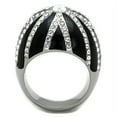 thumbnail image 3 of High polished (no plating) Stainless Steel Ring with Top Grade Crystal in Clear for Women Clear Stone Color Style TK1679 Size 9, 3 of 4