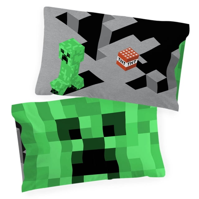 Funda de almohada Jay Franco Minecraft Lone Creeper 2, paquete de 50 x 75 cm