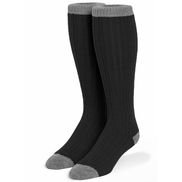 WARRIOR ALPACA SOCKS - Unisex Colorblock Long John Alpaca Wool Socks (Medium, Black/Gray)