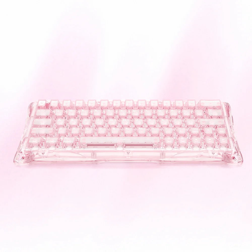 GravaStar Mercury V60 Crystal Rose 60% Gaming Keyboard - Magnetic Hall Effect Switches, 8K Polling, Rapid Trigger, Adjustable Actuation - Crystal Rose