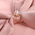 thumbnail image 3 of LYMAYTER Geometric Design Jewelry Stylish Geometric Silk Scarf Buckle - Faux Pearl, Light Luxury, 3 of 7