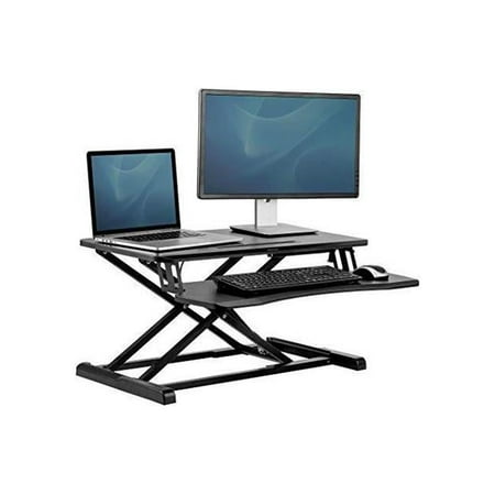 UPC: 0043859751495 | fellowes corsivo height adjustable standing desk  sit to stand  gas spring riser converter  tabletop workstation  desk riser 8091001