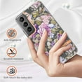 thumbnail image 5 of SaniMore for Samsung Galaxy S24 Case, Flexible TPU Magnetic Cover Support Wireless Charging Slim Flower Grass Pattern Shockproof Protective Shell for Ladies Women Girls, Rosegold Flowers, 5 of 8