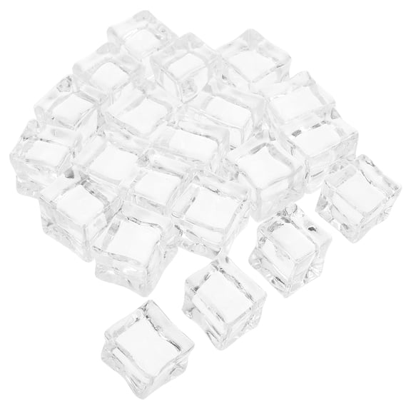 Zehuanyu 20 Pcs Clear Fake Ice Cubes Plastic Ice Cubes Acrylic Clear Ice Rocks Crystals Square Fake Ice Cubes Display For Home Decorations Wedding Centerpiece Vase Fillers