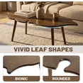 thumbnail image 4 of Brown Wood Farmhouse Coffee Table with Vivid Leaf Design, Center Table with Rustic Grain for Living Room or Bedroom, 4 of 7