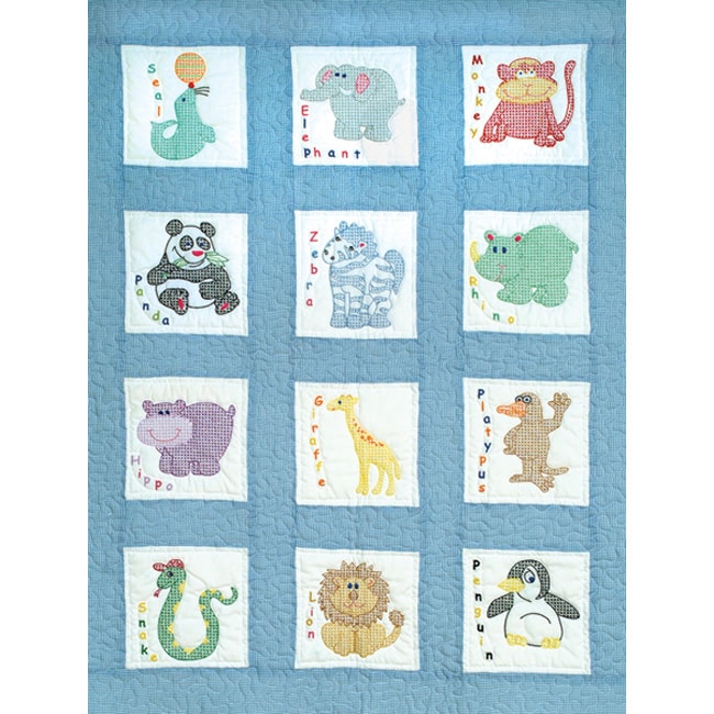 Jack Dempsey Nursery Quilt Blocks Zoo Animals 12pc - image 3 of 3
