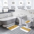thumbnail image 6 of Aesthetic Gold Bathroom Rugs Set Mottled Abstract Texture Modern Minimalist Non Slip Absorbent Soft Bath Mats 3 Piece Set with Bathroom Rug, U-Shaped Floor Mat, Toilet Seat Cover Large Size, 6 of 9