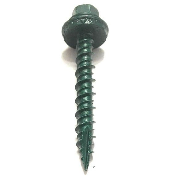 Hillman Fasteners  LB 10 x 1.5 in. Metal to Wood Self-Drilling Roofing Screws - Green
