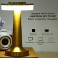 thumbnail image 2 of TPOUIDD Paquete de 2 L&aacute;mpara de Escritorio Inal&aacute;mbrica Port&aacute;til,Lampara de Mesa Recargable con Sensor T&aacute;ctil, Atenuaci&oacute;n Continua de Tres Colores, 2 of 8