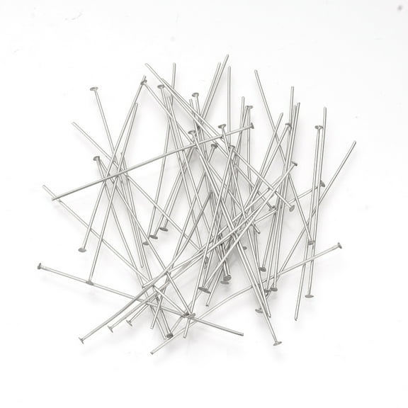 100 Pcs Flat Head Pins Resistant 304 Stainless Steel Flat Head Pins Metal End Headpins Long End Head Pin DIY