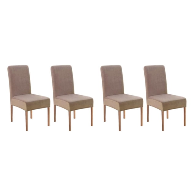 Youkk 2pcs/set Dirt-proof Velvet Chair Covers - Exquisite Craft Elastic Belt Machine Washable Dining Room Khaki 2 pcs 2Set