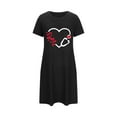 thumbnail image 5 of Womens Comfort Nightgown Short Sleeve Sleep Shirts Loungewear Short Night Gown Cute Graphic House Dress Loungewear Night Shirt Plus Size Nightgown Black L, 5 of 5