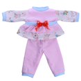 thumbnail image 2 of Traje de ropa de muñeca hecho a mano Conjunto de ropa de salón y pantalones con lazo para muñecas de muñecas de 18 '' Zulema Pijama de traje de muñeca, 2 of 6