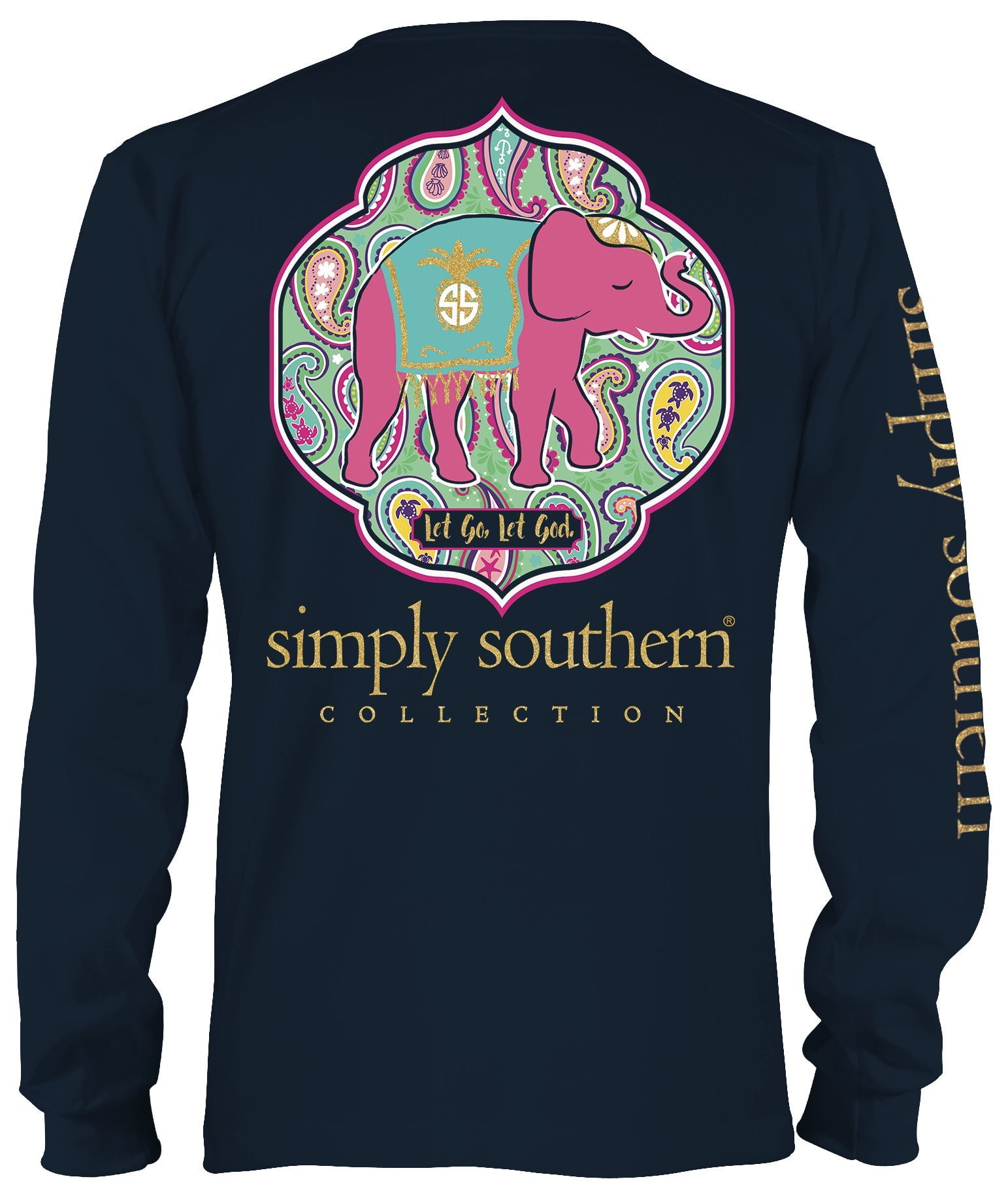 Simply Southern Long Sleeve Preppy Let God - YOUTH (Small) (large) - Walmart.com - Walmart.com