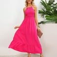 thumbnail image 2 of FAIWAD Sundresses for Women Sleeveless Backless Spaghetti Strap Maxi Dress Ruched Flowy Long Dress, 2 of 7