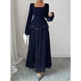 thumbnail image 4 of Women's 2025 Fall Long Sleeve Bodycon Dress Mock Neck Wedding Guest Cocktail Party Long Midi Dresses, 4 of 4