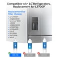 thumbnail image 3 of Waterdrop 469690 ADQ36006101 Refrigerator Water Filter, Replacement for LG® LT700P® , ADQ36006102, Kenmore 9690, LFXS30766S, LFXS24623S, FML-3, RFC1200A, RWF1200A, WSL-3, Pack of 3, 3 of 8