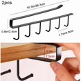 thumbnail image 3 of RUseeN 2 Pack Mug Hooks Under Cabinet, Mug Holder Rack Coffee Cups Holder Hanger for Kitchen Utensils/Ties Belts/Scarf/Keys Storage, Fit for 0.5 inch Thickness Cabinet or Less, Black, 3 of 7