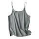 thumbnail image 3 of Camisas de vestir para mujer,Camiseta de tirantes de lino para mujer, color liso, manga corta con abertura en el bajo, escote redondo, estilo informal, sopatenor, 3 of 9