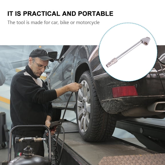 EXHUMKY Car Tire Inflator Nozzle Metal with Accurate Pressure Dial for Automotive Accessories 1 Piece