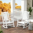 thumbnail image 2 of WestinTrends Malibu Outdoor Rocking Chair Set of 2, All Weather Poly Lumber Adirondack Rocker Chair with High Back, 350 Lbs Support Patio White Rocking Chair for Porch Deck Garden Lawn, 2 of 7