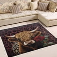 thumbnail image 2 of Ryvnso Highland Cattles on Leopard1 Area Rug Floor Mats Non-Slip Home Carpet 80 x 58 inch, 2 of 7