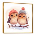 thumbnail image 2 of Designart "Nursery Bird Lovers Winter Delight II" Animals Framed Wall Art - Traditional Brown Bird Living Room Framed Canvas Art, 2 of 6