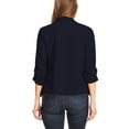 thumbnail image 3 of Women's Casual Office Wear Open Draped Front 3/4 Sleeves Basic Solid Blazer Jacket S-3XL, 3 of 3