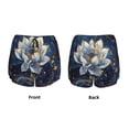 thumbnail image 3 of Daiia Blue Golden Dream Lotus Pattern Women's 2 in 1 Running Shorts - Lightweight Athletic Workout Gym Yoga Shorts Liner with Phone Pockets-X-Large, 3 of 7