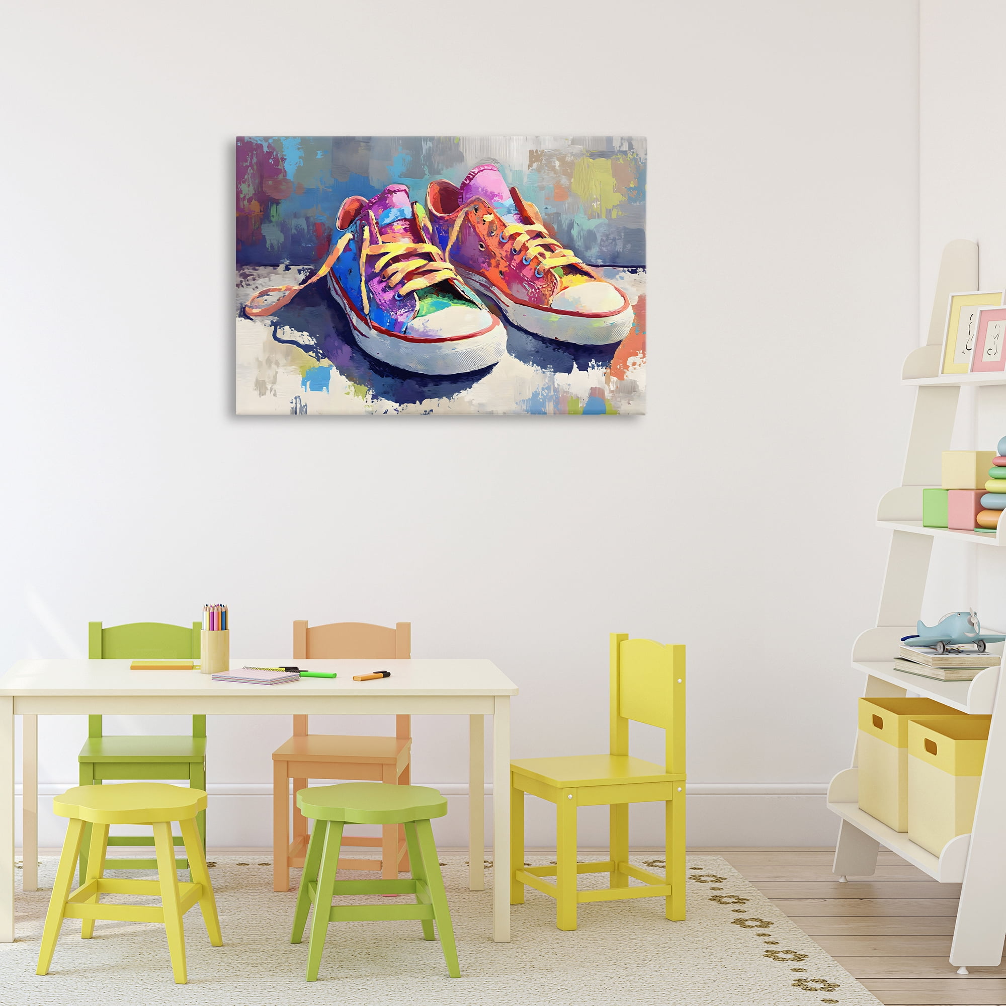 Stupell Industries Colorful Low Top Sneakers Canvas Wall Art, design by Creative Studio