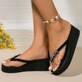 thumbnail image 2 of YLYL Women's Flip Flops Wedge Platform Heel Sparkly Rhinestone Slip on Summer Beach Thong Sandals, 2 of 9