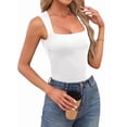thumbnail image 3 of Females Square Neck Tank Tops Dressy Summer Sleeveless Shirts Going Out Fitted Trendy Tops T Shirts Blouses White XL, 3 of 9