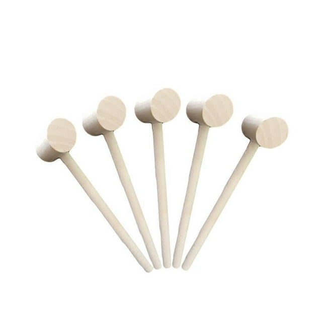 12pcs Kid Wood Mallet Toy Mini Hammer Child Solid Wood Mallet Wood Hammer Toy (Style 2)