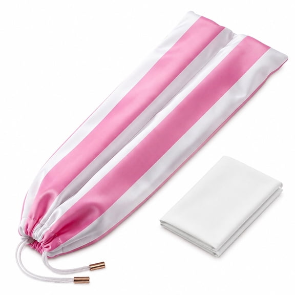KYJiuliu 22-Inch Velvet Mahjong Rack Storage Bag for 4 Racks and Pushers, 2-Compartment Drawstring Organizer with Cleaning Cloth, Pink and White