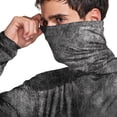 thumbnail image 4 of Havenx Sun Protection Shirts for Men Texture Print Long Sleeve Rapid Dry Hoodie with Mask Hooded Upf 50+ Hoodie Shirt Cooling Lightweight Outdoor Hiking Fishing Clothing,Light Gray 3XL, 4 of 5