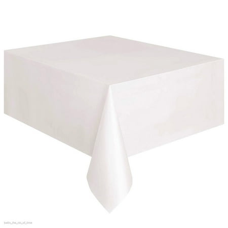 

WEPRO Large Plastic Rectangle Table Cover Cloth Wipe Clean Party Tablecloth Covers WH