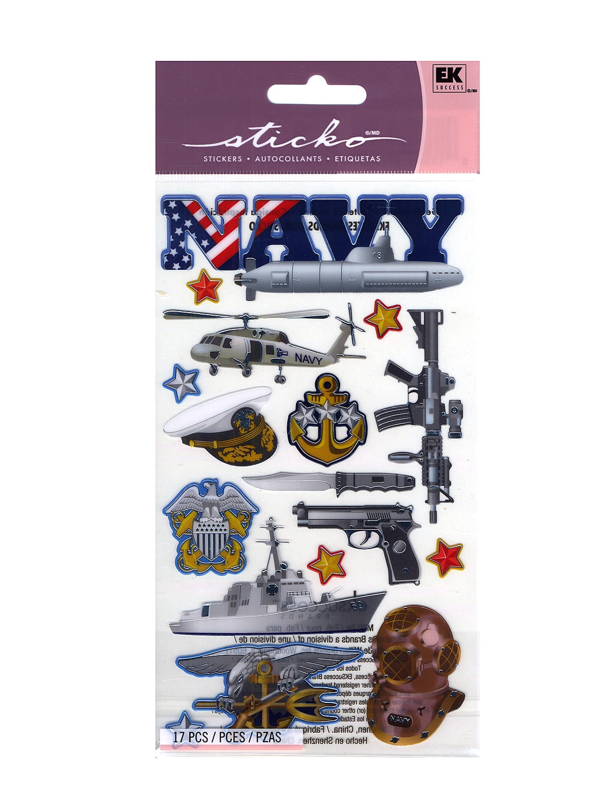 Classic Stickers navy, 17 pieces (pack of 12)
