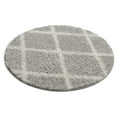 thumbnail image 2 of Well Woven 78884R Madison Shag Cole Light Grey Modern Tribal Trellis Round Rug - 3 ft. 11 in., 2 of 2