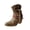 Gray, variant on Womens Braid Bootie Ankle Boot Fashion Pointed Toe Riding Cowgirl Mid Calf Pull On Boots Retro Country Booties Chunky Heel Comfort Tall Boot