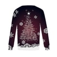 thumbnail image 5 of Christmas Shirts for Women Fall Tops Loose Fit Pleated Long Sleeve Shirts Casual Crew Neck Christmas Print Blouse Plus Size Tees, 5 of 5