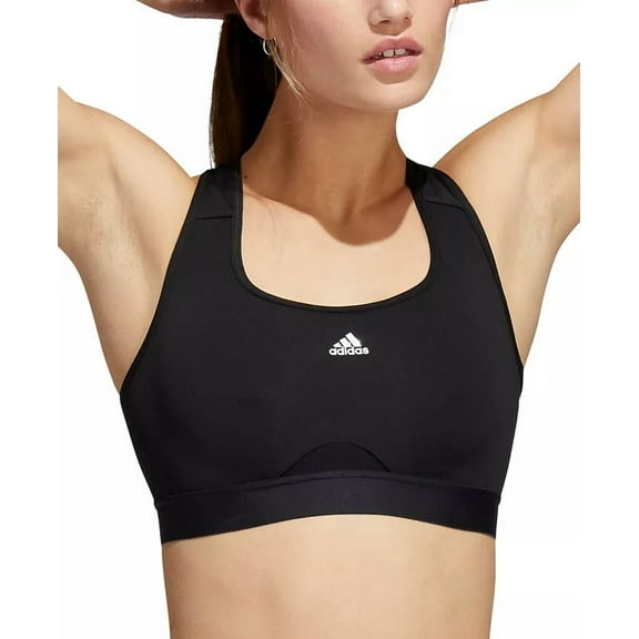 Adidas CORE BLACK Women's Racerback-Style Sports Bra, US D-DD Medium
