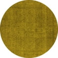 thumbnail image 1 of Ahgly Company Machine Washable Indoor Round Oriental Yellow Industrial Area Rugs, 8' Round, 1 of 4
