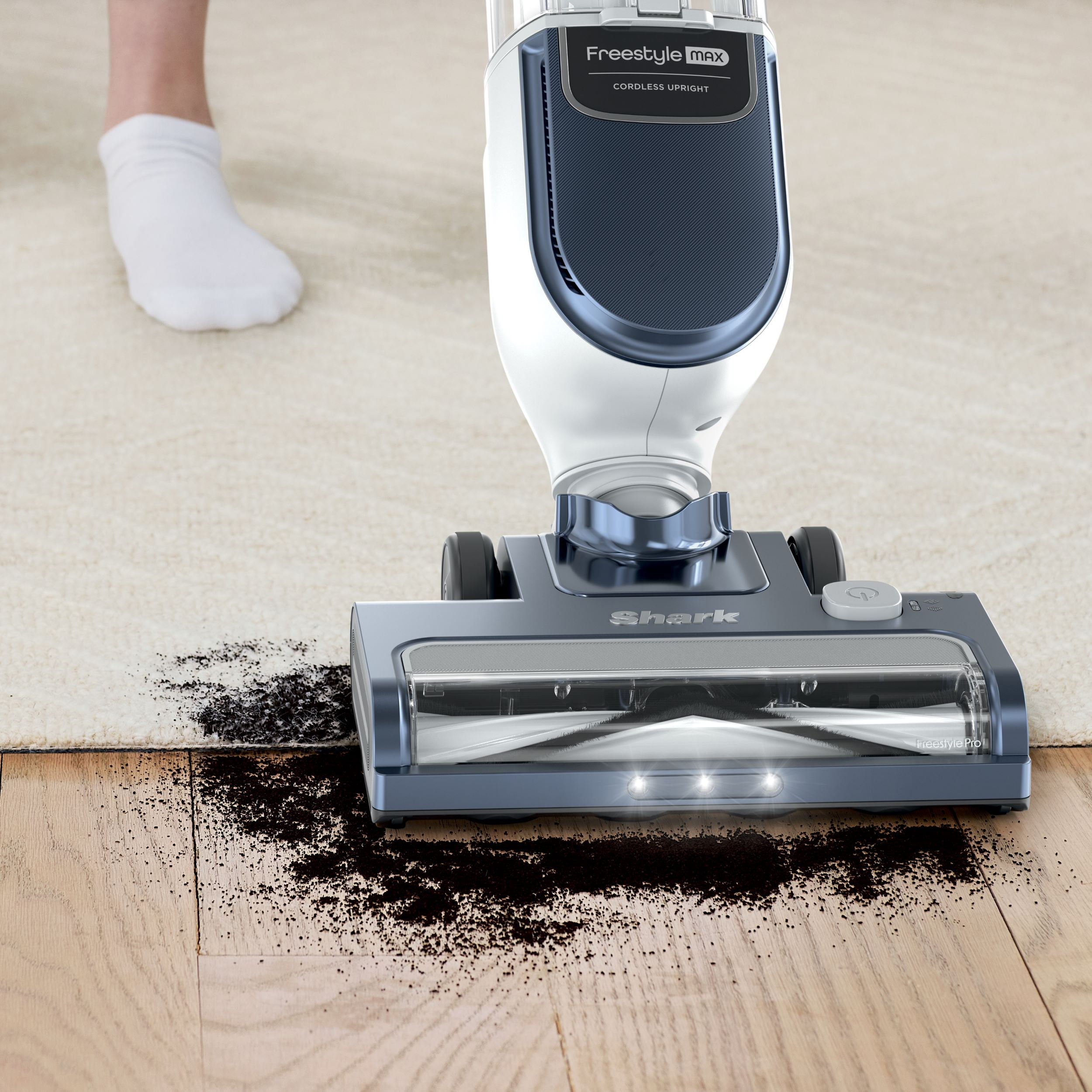 Shark Freestyle Max Cordless Upright Vacuum, Multi-Surface Cleaning, Lightweight, Easy Maintenace, with Large Dust Cup and 2-Speed Brushroll, LED Headlights, Nordic Blue, SV2002C