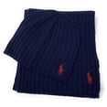 thumbnail image 2 of Polo Ralph Lauren Men's Hat, Scarf & Glove Set, Navy, 2-Piece, 2 of 4