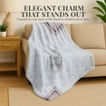 thumbnail image 5 of Korean Mink Blanket Queen Size, Floral Print - Thick Heavy Korean Blanket - 5 LB Heavy Fleece Mink Style, 95"x 79", (Grey Flower), 5 of 7