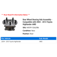 thumbnail image 2 of Rear Wheel Bearing Hub Assembly - Compatible with 2004 - 2013 Toyota Highlander AWD 2005 2006 2007 2008 2009 2010 2011 2012, 2 of 2