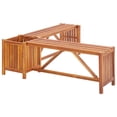 thumbnail image 4 of Banco de esquina para patio VidaXL de madera maciza de acacia con maceta, 46 x 46 x 40 cm, 4 of 8