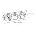 thumbnail image 3 of Miangastore Plat d'Apéritif Pratique en Acier Inoxydable 3 Pcs 8.2X8.2X1In, 3 of 8