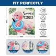 thumbnail image 6 of Summer Vibes Flamingo Chair Covers Set of 1 Summer Tropical Plants Palm Leaves Chair Back Covers Stretch Removable Washable Slipcovers Protector for Dining Room Kitchen Party Decor, 6 of 9
